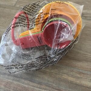 Cuisinart Measuring Cups Multi Color Plastic 1/4, 1/3, 1/2 & 1 Cup w/ Ring